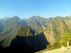 view from Inca Trail to Sun Gate at Machu Picchu, Peru