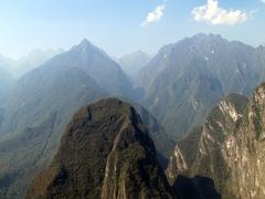 View from Inca Trail to Sun Gate at Machu Picchu, Peru