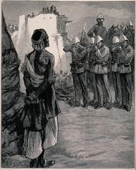 Execution of a Ghazi or Mohammedan fanatic at the Peshawur Gate Jellalabad during the Afghan War