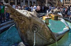 La Barcaccia fountain in Rome, Italy