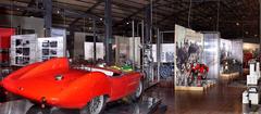 Maserati racing car and F.B.M. Gabbiano motorcycle at Bologna industrial heritage museum