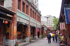 Historical street with traditional shops in Shenkeng, Taiwan