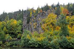 Scenic view of Svatošské skály rock formations in Karlovy Vary