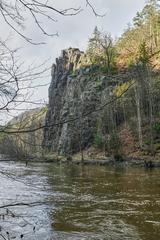 Ohře river near Svatošské rocks in February