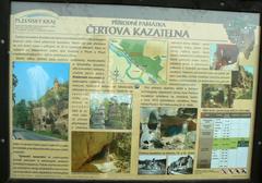 Information board about Čertova kazatelna natural monument near Radčice