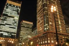 Tokyo Station Marunouchi entrance at night