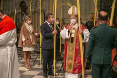 Emiliano García-Page attending Palm Sunday Mass in Toledo Cathedral