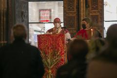 President Emiliano García-Page attending Palm Sunday Mass at Toledo Cathedral, March 28, 2021