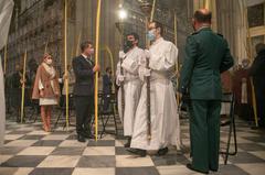 President Emiliano García-Page attending Palm Sunday Mass in Toledo Cathedral, March 28, 2021