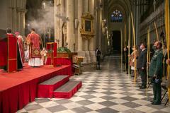 Emiliano García-Page attending Palm Sunday Mass in Toledo Cathedral