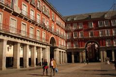 Plaza Mayor in Madrid with tourists and vibrant architecture