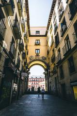 Entry to Plaza Mayor of Madrid via 7 de Julio Street