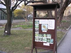 Information board in the Botanical Gardens of Charles University in New Town, Prague