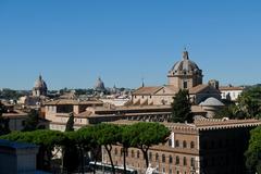 Rome skyline with historical landmarks