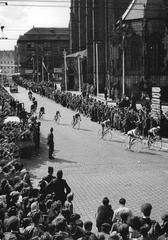 Cyclists racing during the 8th Peace Race in 1955