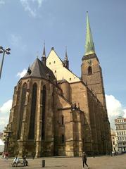 eastern elevation of the church with clear blue sky