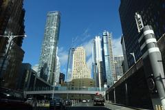 View of Financial District skyline from Brooklyn-Battery Tunnel entrance