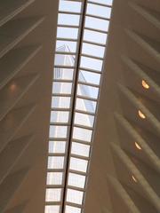 Freedom Tower viewed through Westfield World Trade Center mall glass ceiling