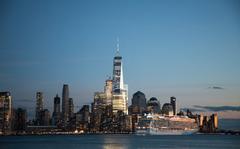 Norwegian Breakaway cruise ship departing Manhattan