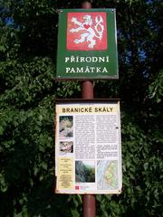 Infoboard about Braník Rocks in Prague, Czech Republic