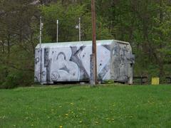 AIM station in the park under Braník Rock, Modřanská street, Prague-Braník, Czech Republic