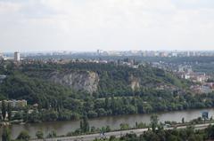 Branické skály nature monument from Děvín hill, Prague