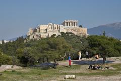 View from the Pnyx with the Acropolis of Athens in the background, 21 March 2020