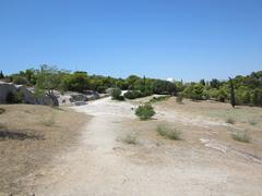 Pnyx hill in Athens, Greece