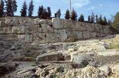 Retaining wall of Pnyx III in Athens from northeast