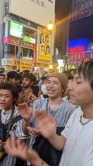 Hanshin Tigers supporters celebrating Japan Series win