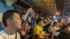 Hanshin Tigers supporters celebrating Japan Series win