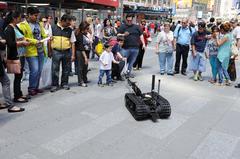 Mark II Talon robot interacting with the crowd during Fleet Week New York