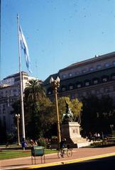 Buenos Aires cityscape at dusk with illuminated buildings