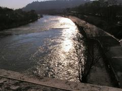 the river Tiber seen from the Milvian Bridge