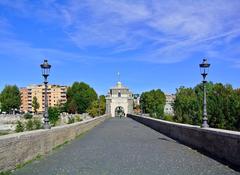 Panorama of Ponte Milvio in Italy