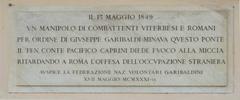 Plate at Ponte Milvio in Rome showcasing historical inscriptions