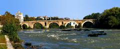 Side view of Ponte Milvio in Rome