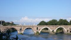 Ponte Milvio bridge with numerous love padlocks attached