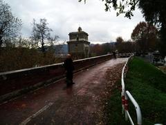 Confluence of Tiber and Aniene rivers near Ponte Milvio in Rome