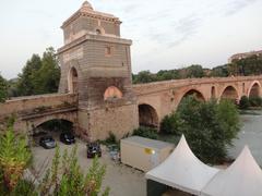 Ponte Milvio in Rome at sunset