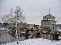 Italian cultural heritage monument covered in snow