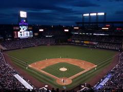 Coors Field at night