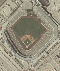 Coors Field satellite view in April 2004