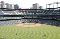 Exterior view of Coors Field, home of the Colorado Rockies, on a clear day