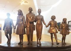 Statue of Bhumibol Adulyadej and his family at Bangkok Art and Culture Centre, Bangkok, Thailand