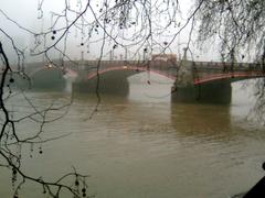 Lambeth Bridge with the No 3 bus crossing from south to north