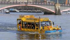 Duck Tour amphibious vehicle on a city street