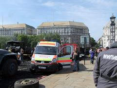 Film set on Lambeth Bridge