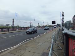 Flags flying on Lambeth Bridge