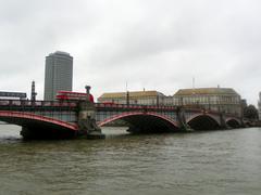 Lambeth Bridge over the River Thames in London on a cloudy day